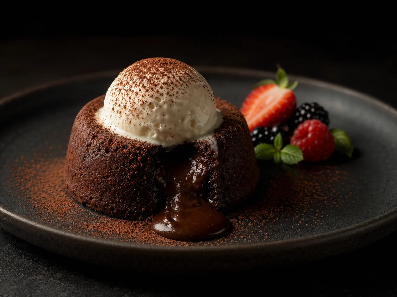 The same dessert after AI enhancement with soft styled lighting