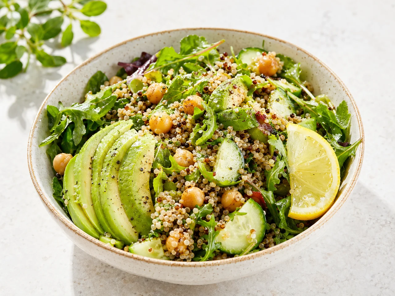 The same salad after AI enhancement with vibrant natural colors